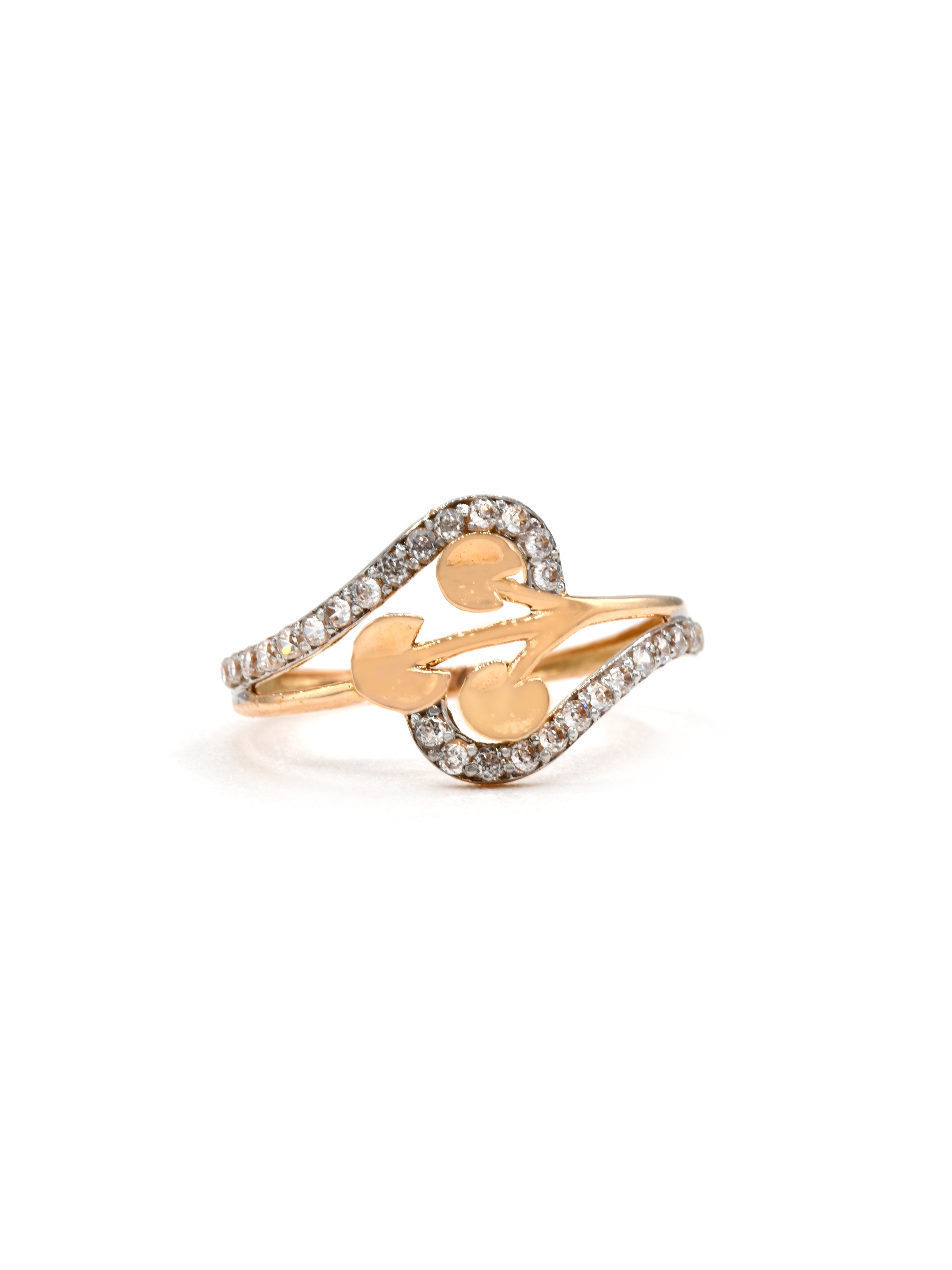 18ct Rose Gold CZ Ladies Ring 1.52 GMS - Roop Darshan