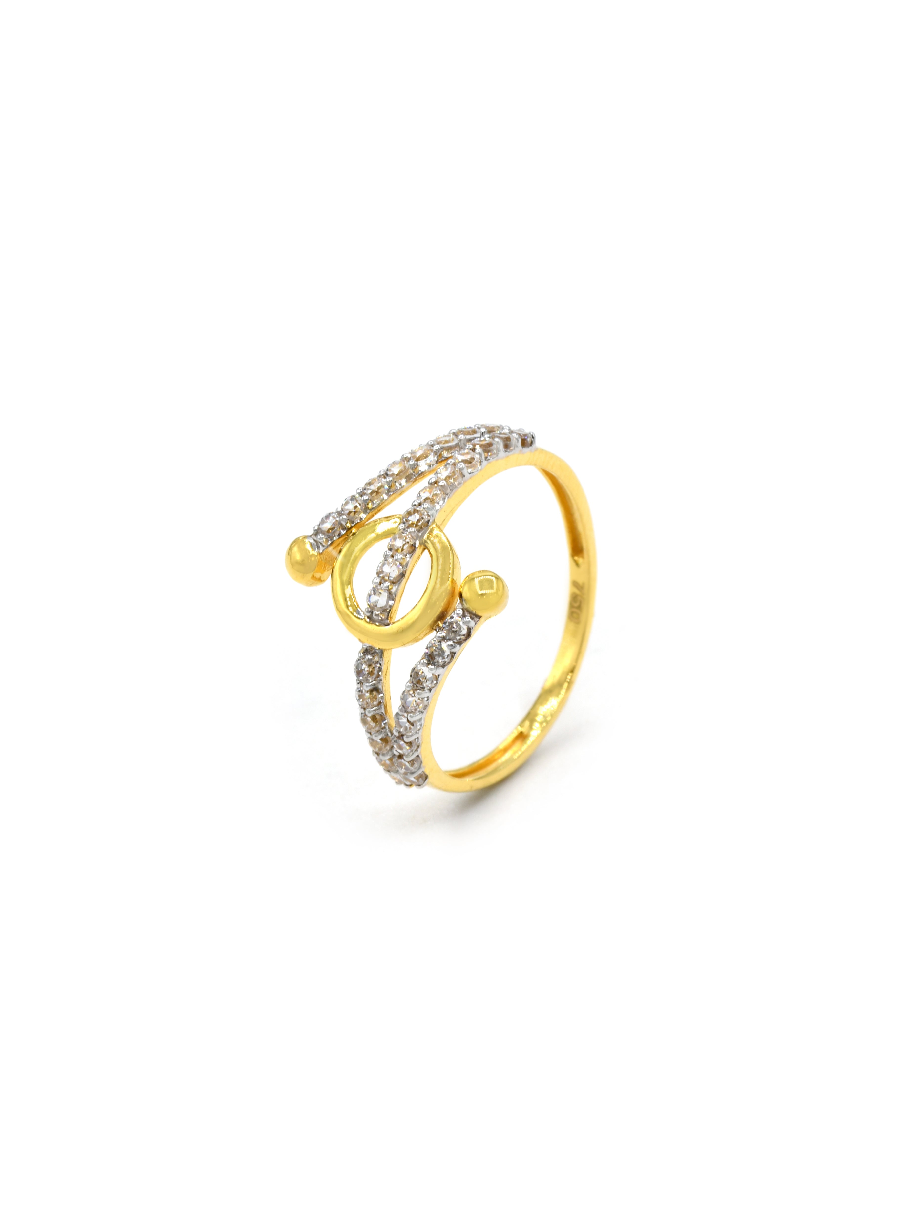 18ct Gold CZ Ladies Ring 1.61 GMS - Roop Darshan