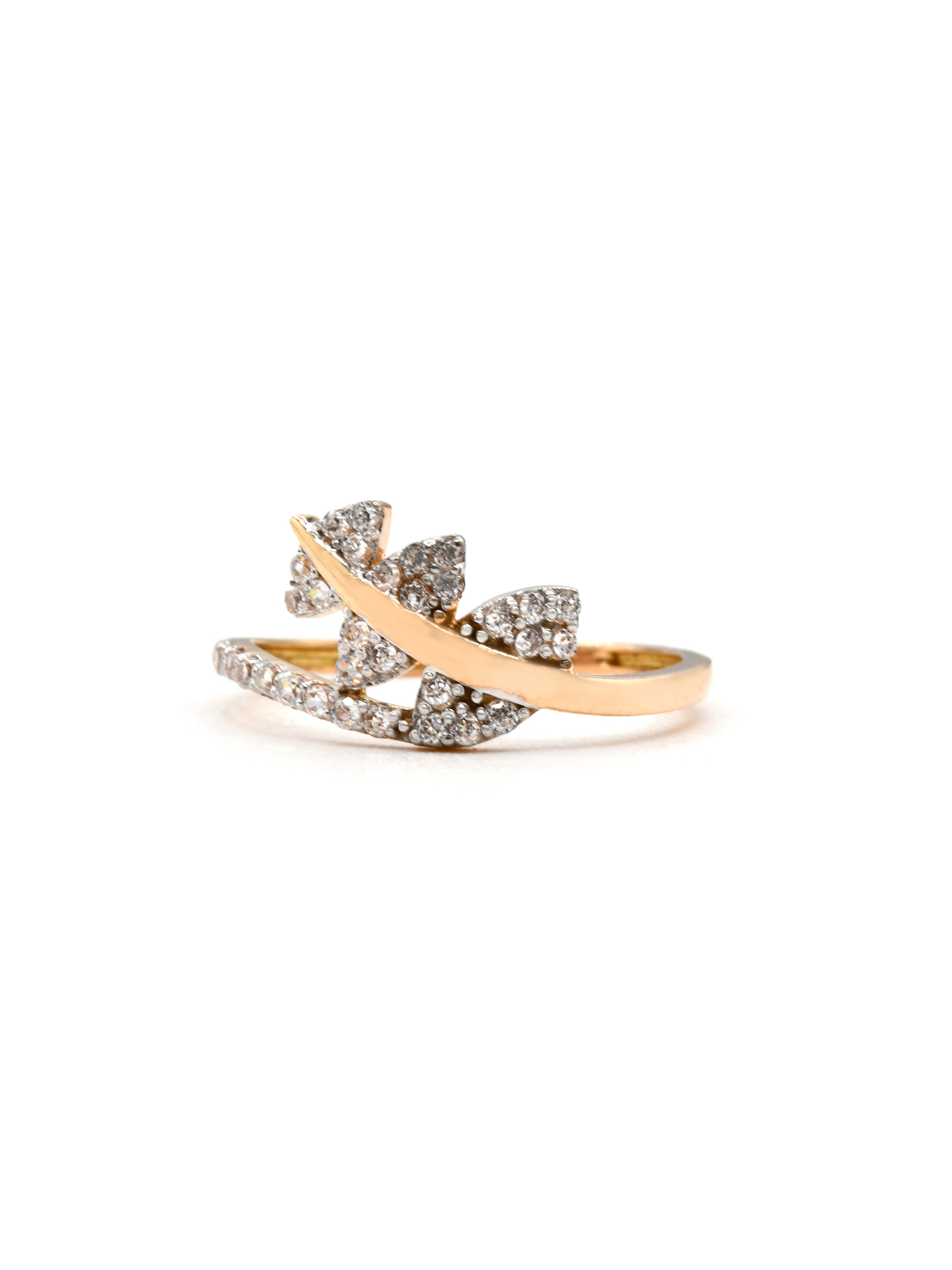 18ct Rose Gold CZ Ladies Ring 1.63 GMS - Roop Darshan