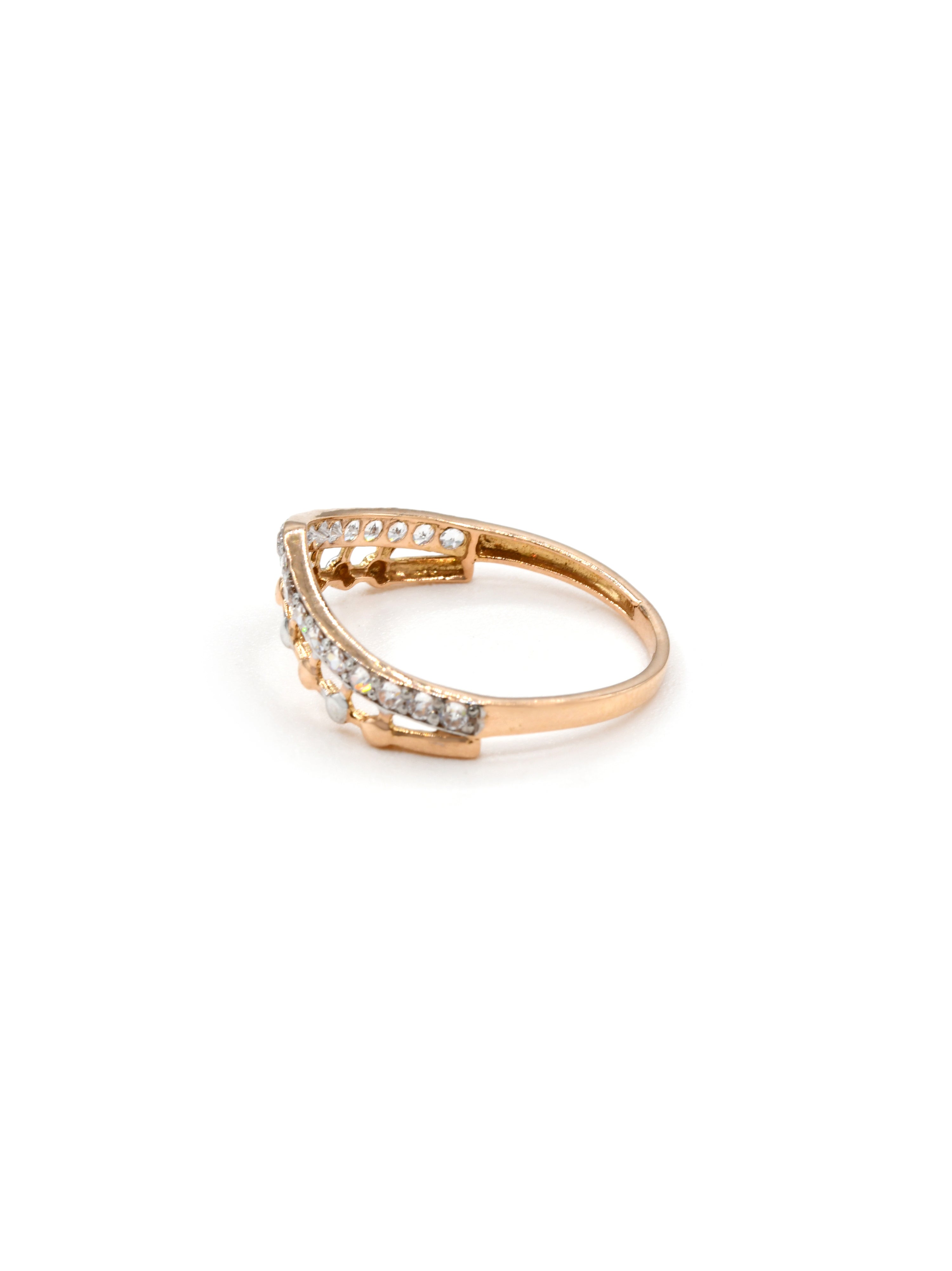 18ct Rose Gold CZ Ladies Ring 1.25 GMS - Roop Darshan