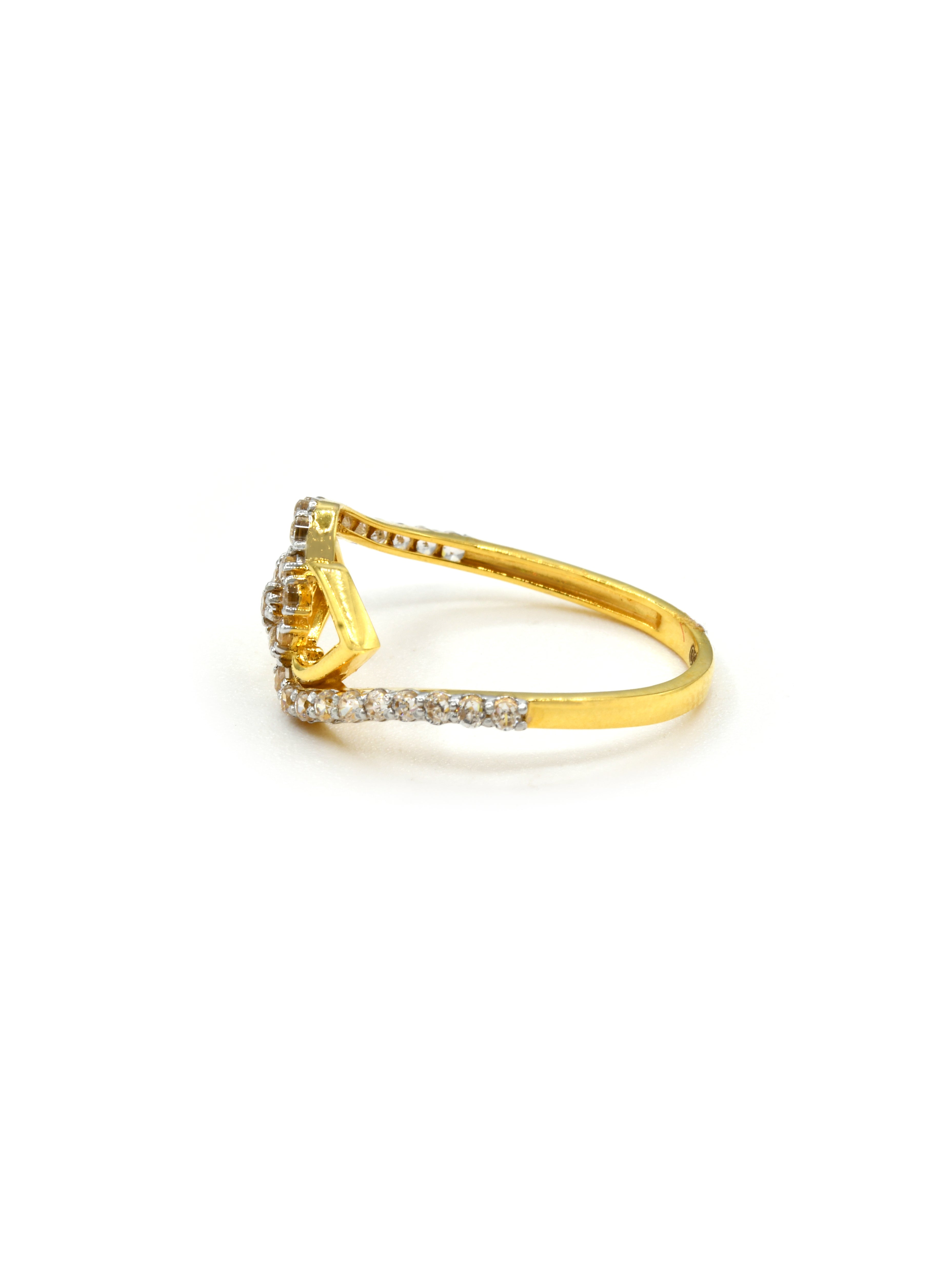 18ct Gold CZ Ladies Ring 1.64 GMS - Roop Darshan