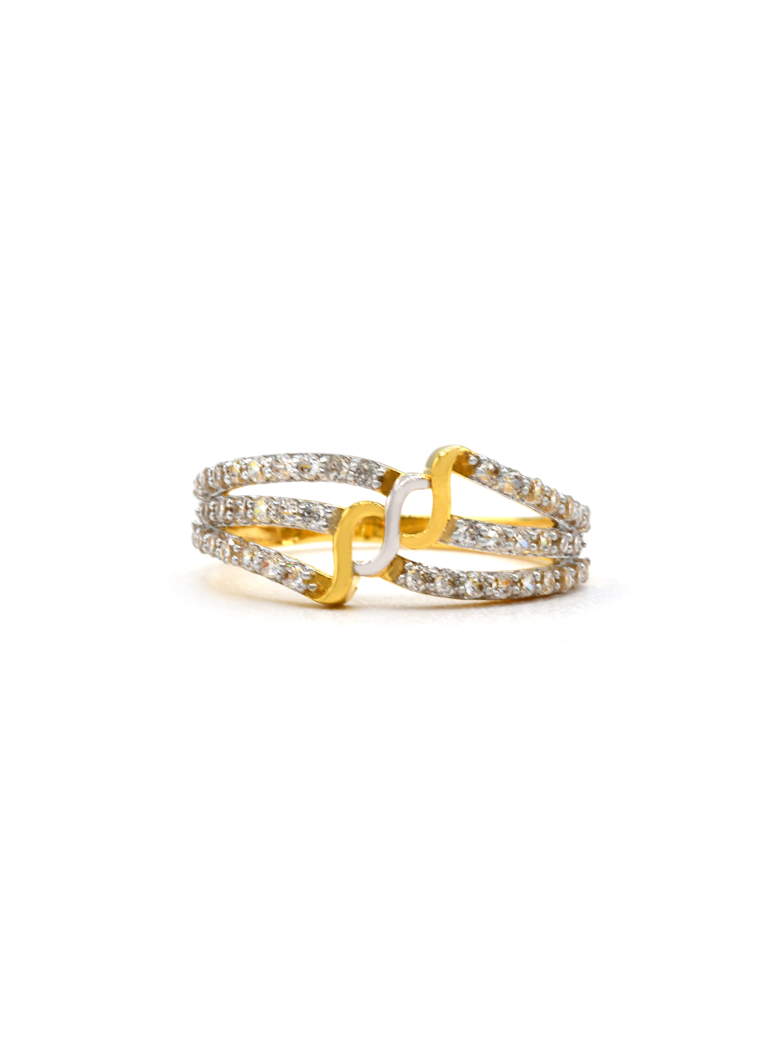 18ct Gold CZ Ladies Ring 2.04 GMS - Roop Darshan