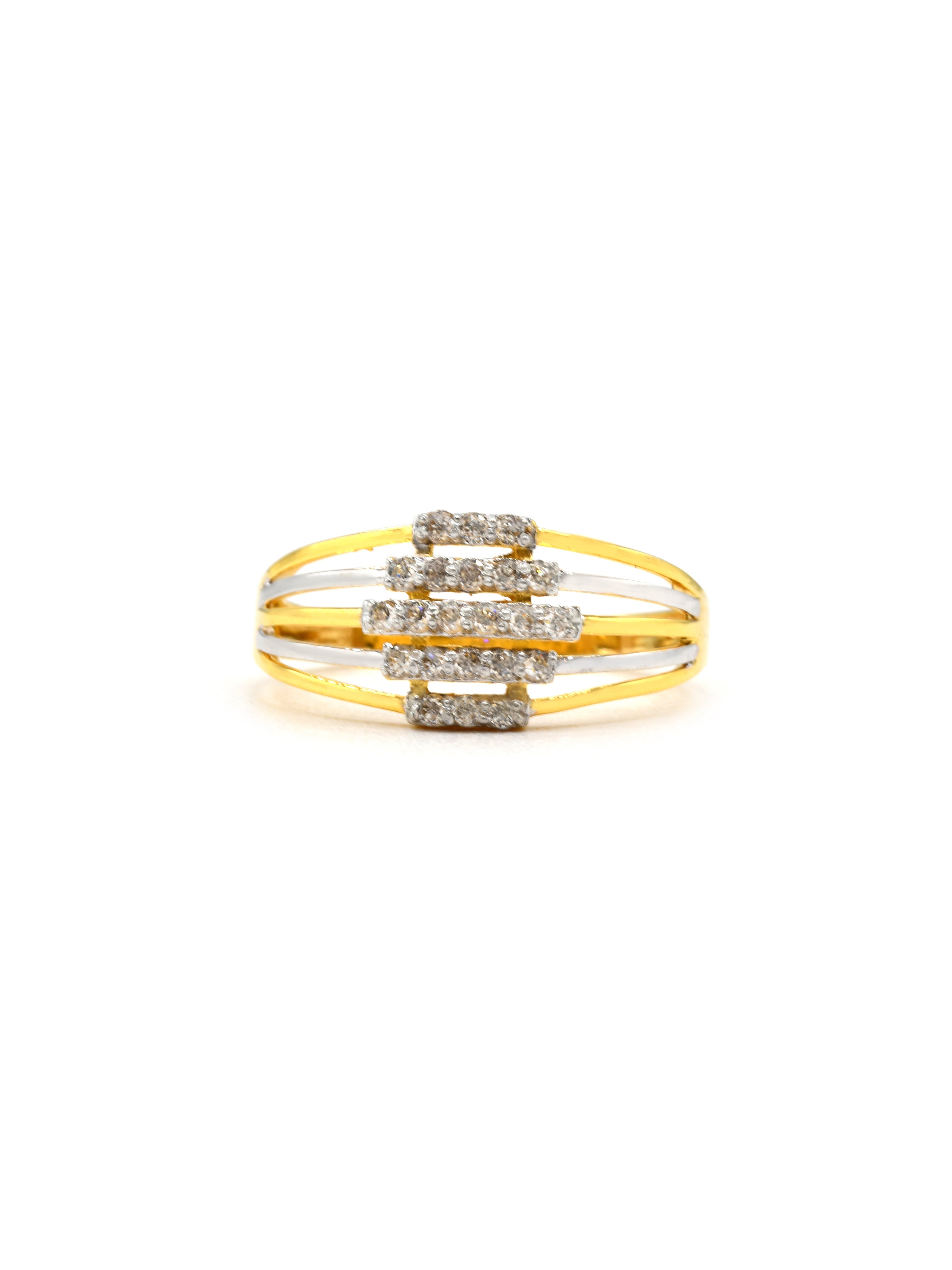 18CT Gold CZ Ladies Ring 2.15 GMS - Roop Darshan