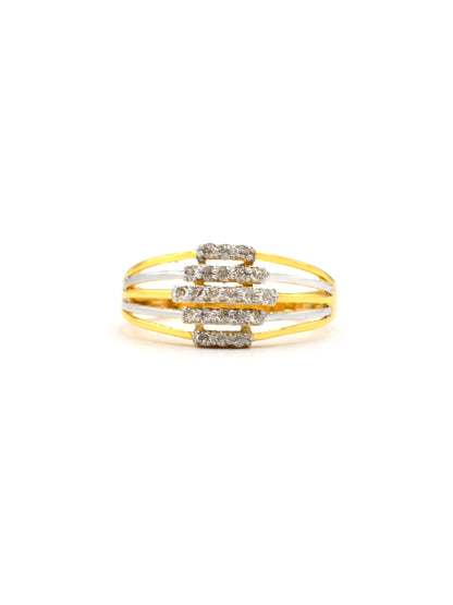 18CT Gold CZ Ladies Ring 2.15 GMS - Roop Darshan