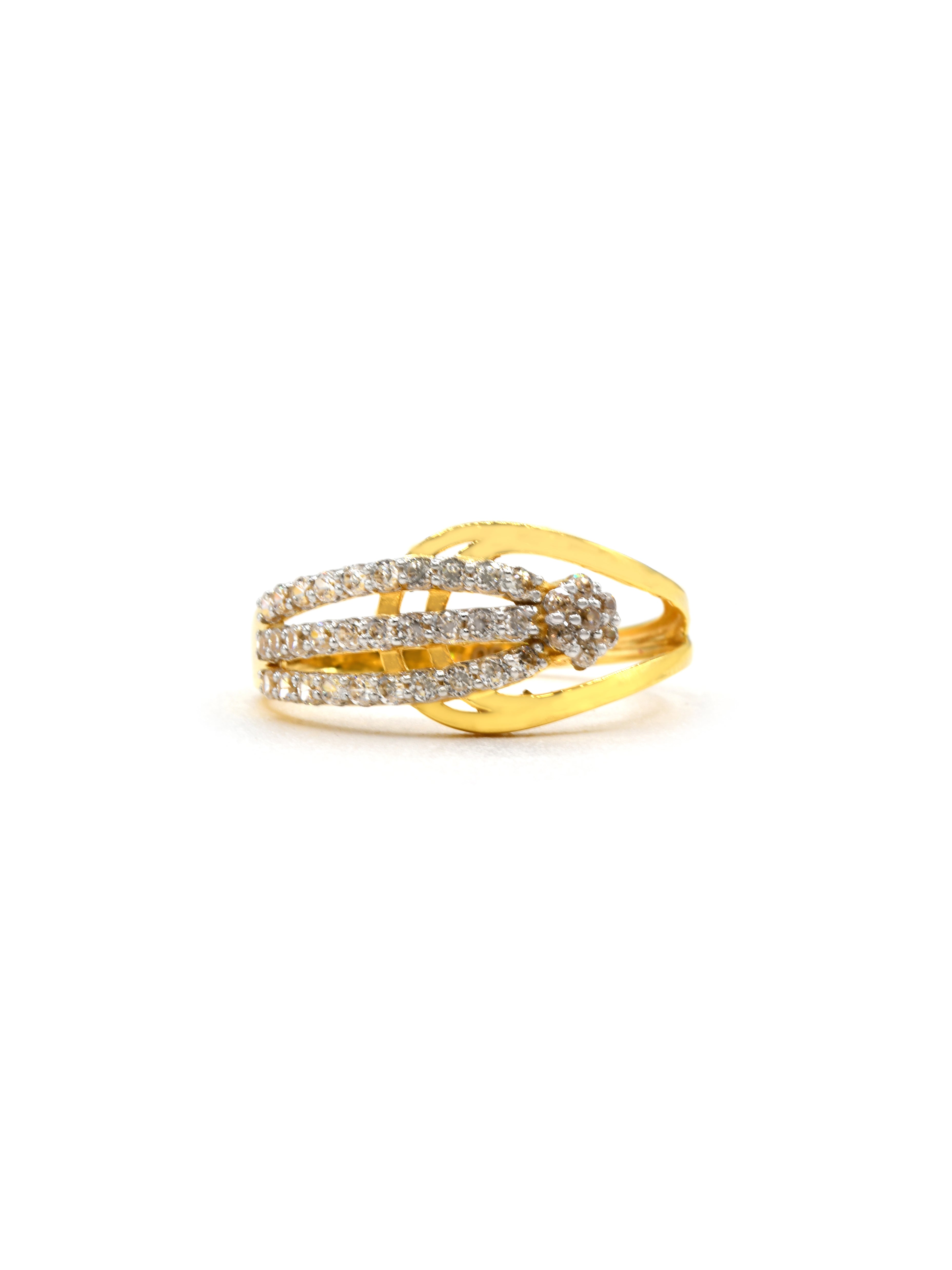 18ct Gold CZ Ladies Ring 2.26 GMS - Roop Darshan