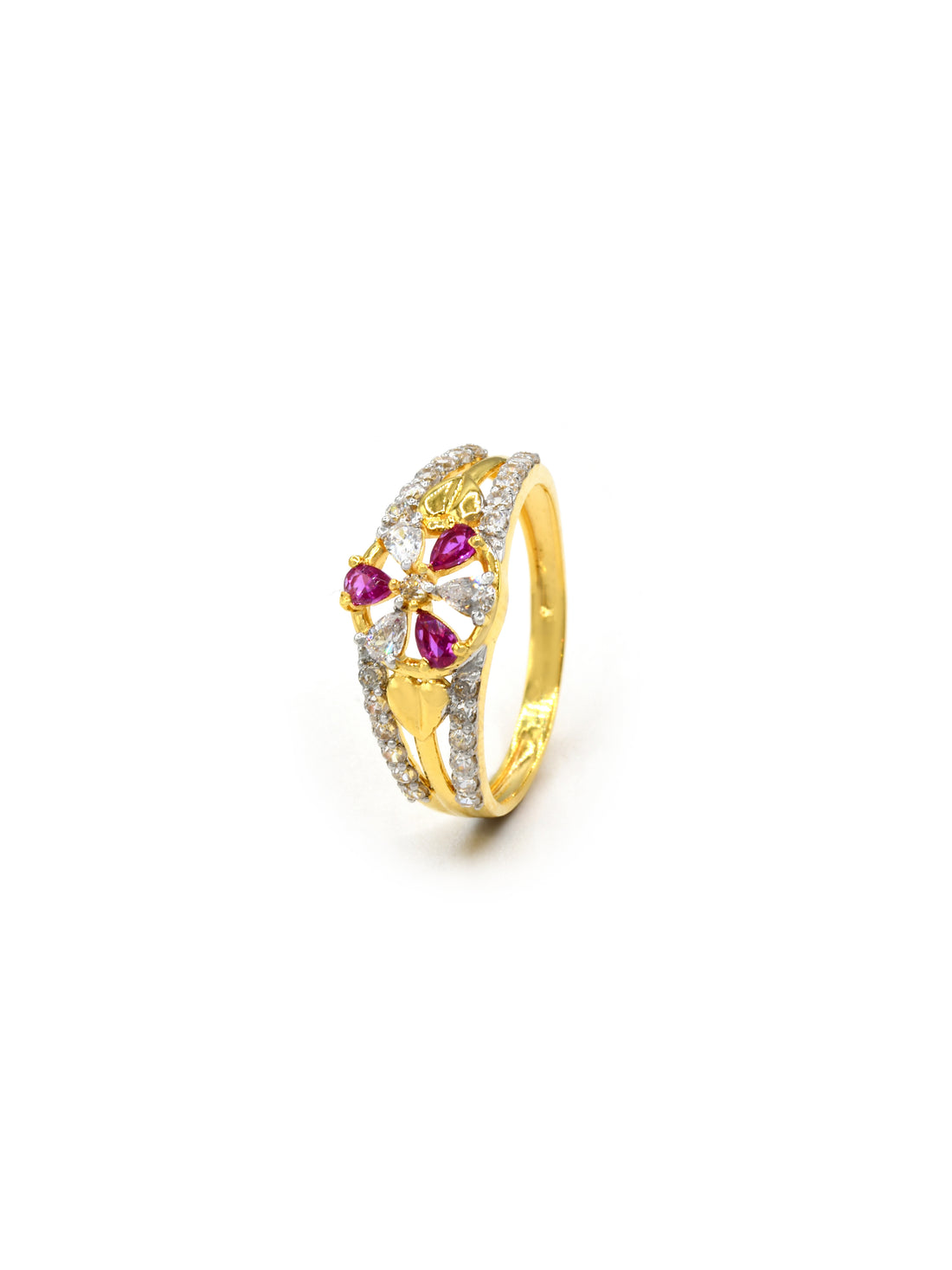 18ct Gold Pink CZ Ladies Ring 2.11 GMS - Roop Darshan