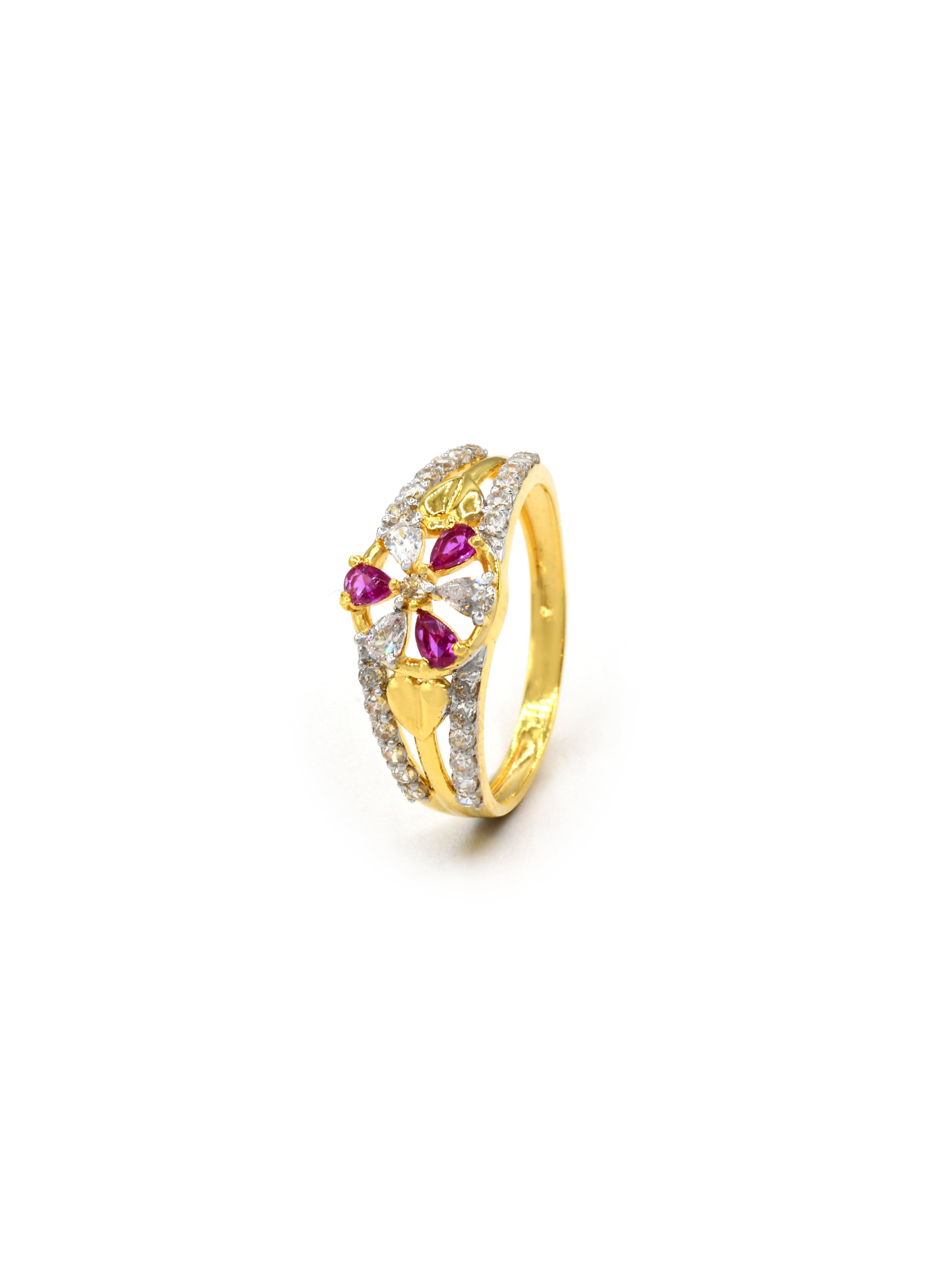 18ct Gold Pink CZ Ladies Ring 2.11 GMS - Roop Darshan