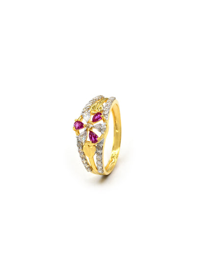 18ct Gold Pink CZ Ladies Ring 2.11 GMS - Roop Darshan