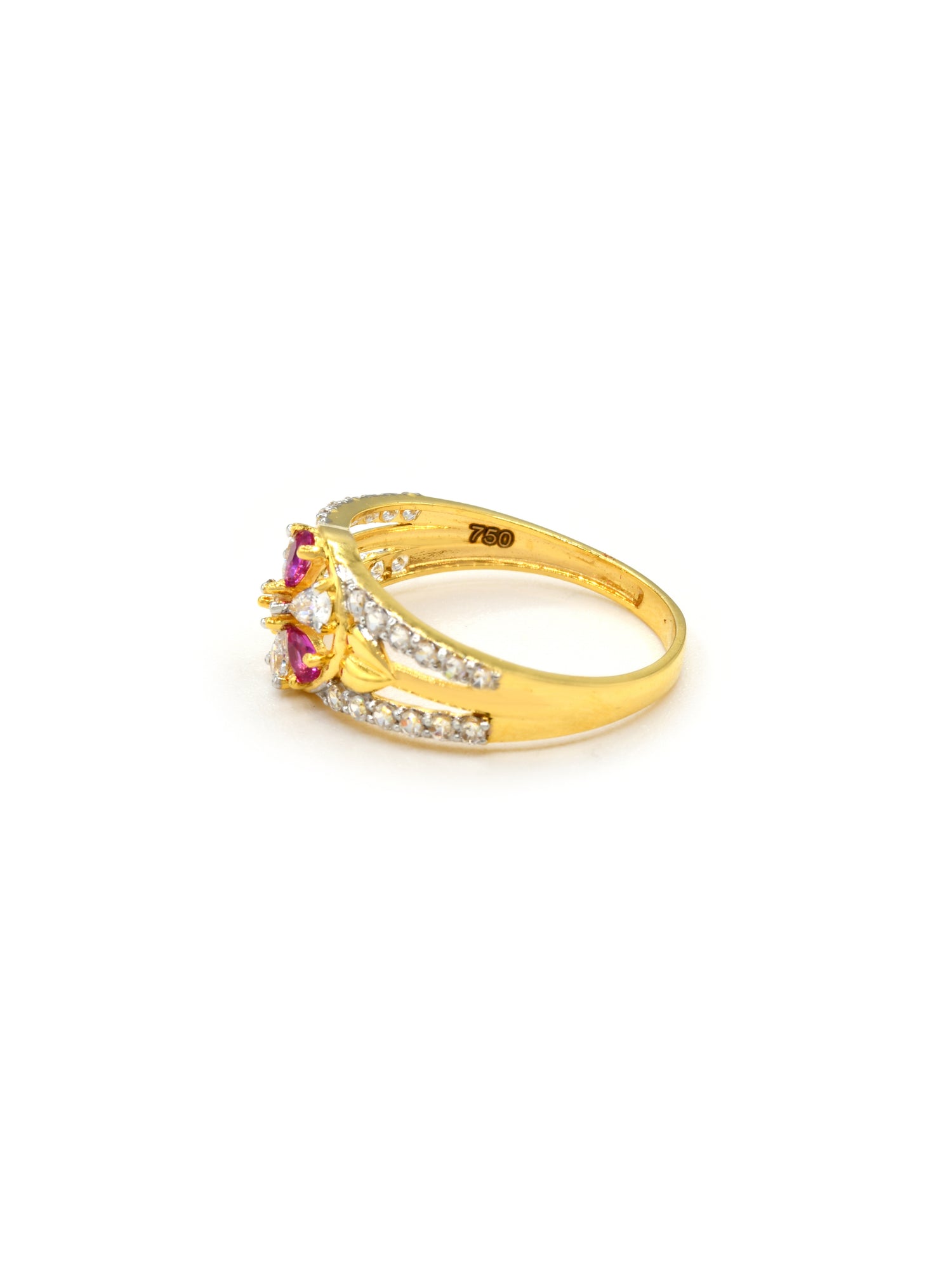 18ct Gold Pink CZ Ladies Ring 2.11 GMS - Roop Darshan