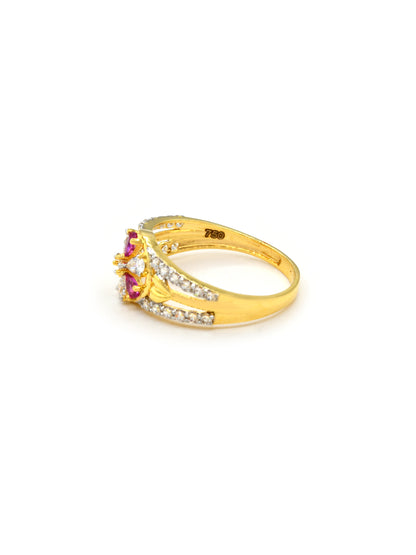 18ct Gold Pink CZ Ladies Ring 2.11 GMS - Roop Darshan
