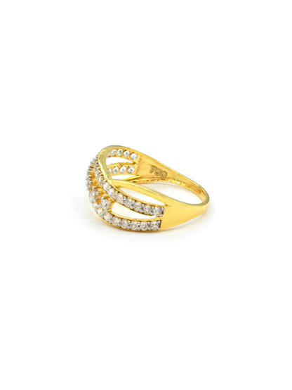 18ct Gold CZ Ladies Ring 1.94 GMS - Roop Darshan