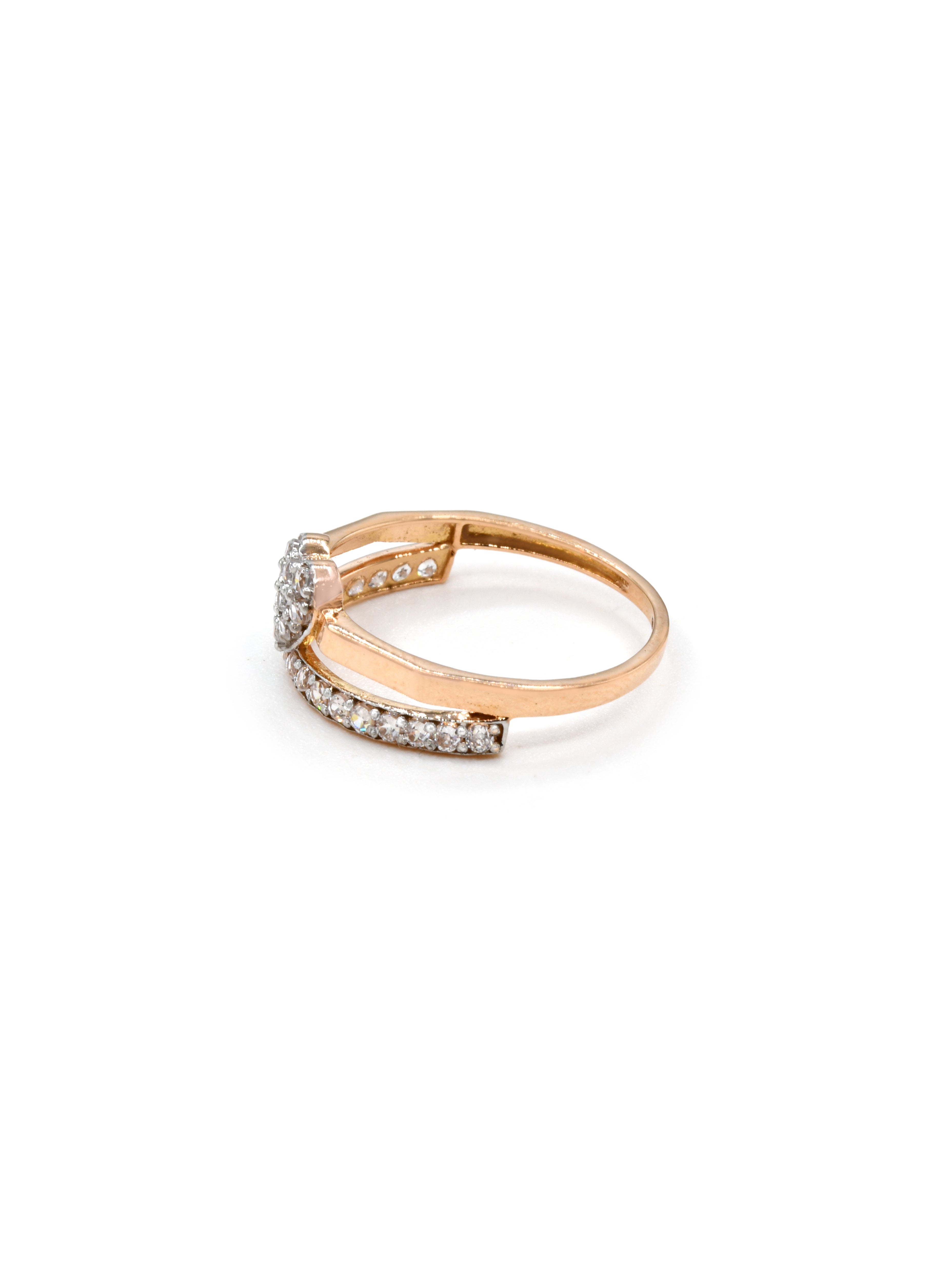 18ct Rose Gold Heart CZ Ladies Ring 1.65 GMS - Roop Darshan