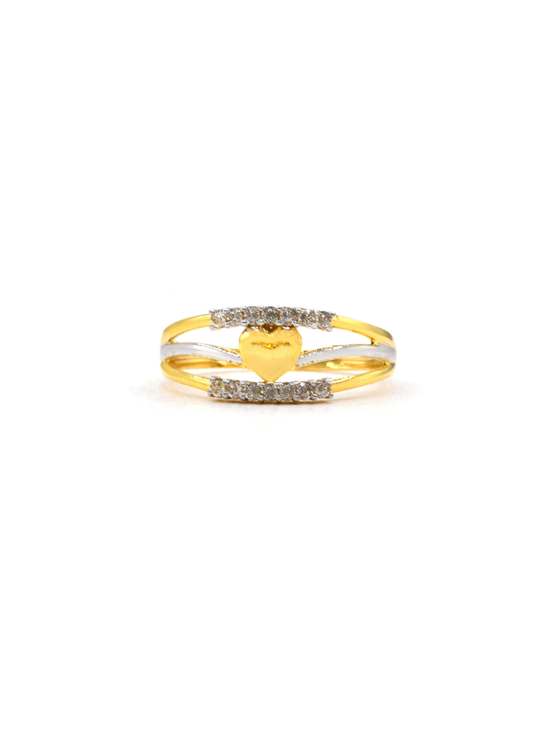 18ct Gold Heart CZ Ladies Ring 1.68 GMS - Roop Darshan