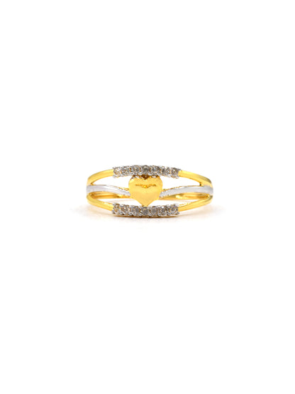 18ct Gold Heart CZ Ladies Ring 1.68 GMS - Roop Darshan