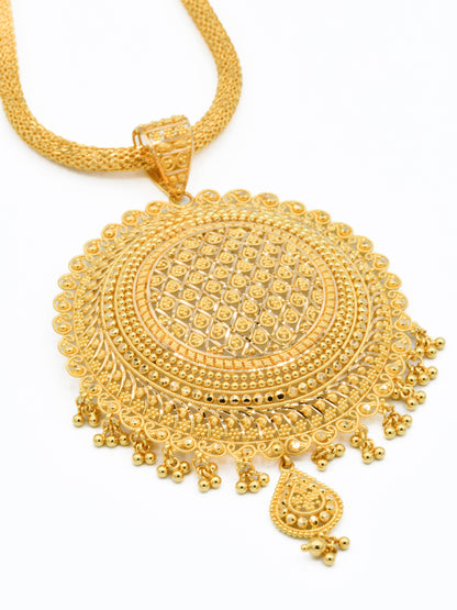 22ct Gold Filigree Round Pendant - Roop Darshan