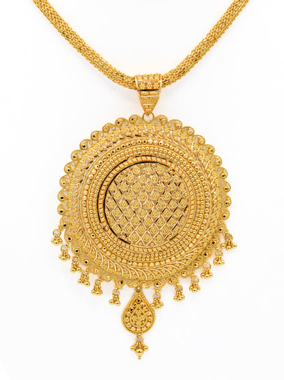 22ct Gold Filigree Round Pendant - Roop Darshan