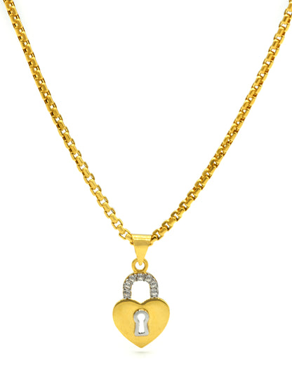 18ct Gold Heart CZ Pendant 0.62 GMS - Roop Darshan