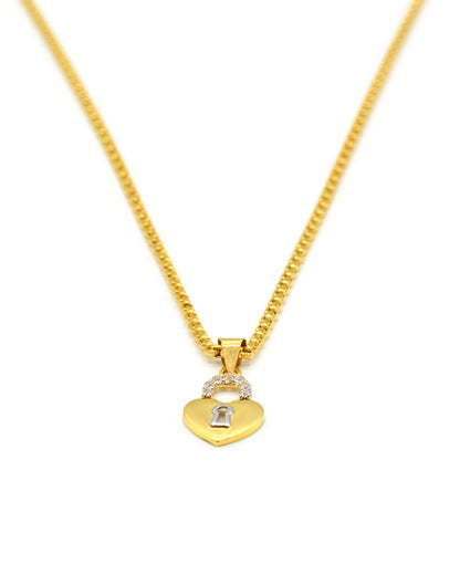 18ct Gold Heart CZ Pendant 0.62 GMS - Roop Darshan