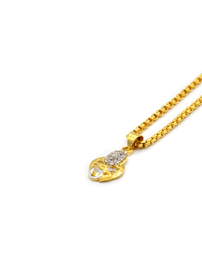 18ct Gold CZ OM Pendent 0.67 GMS - Roop Darshan