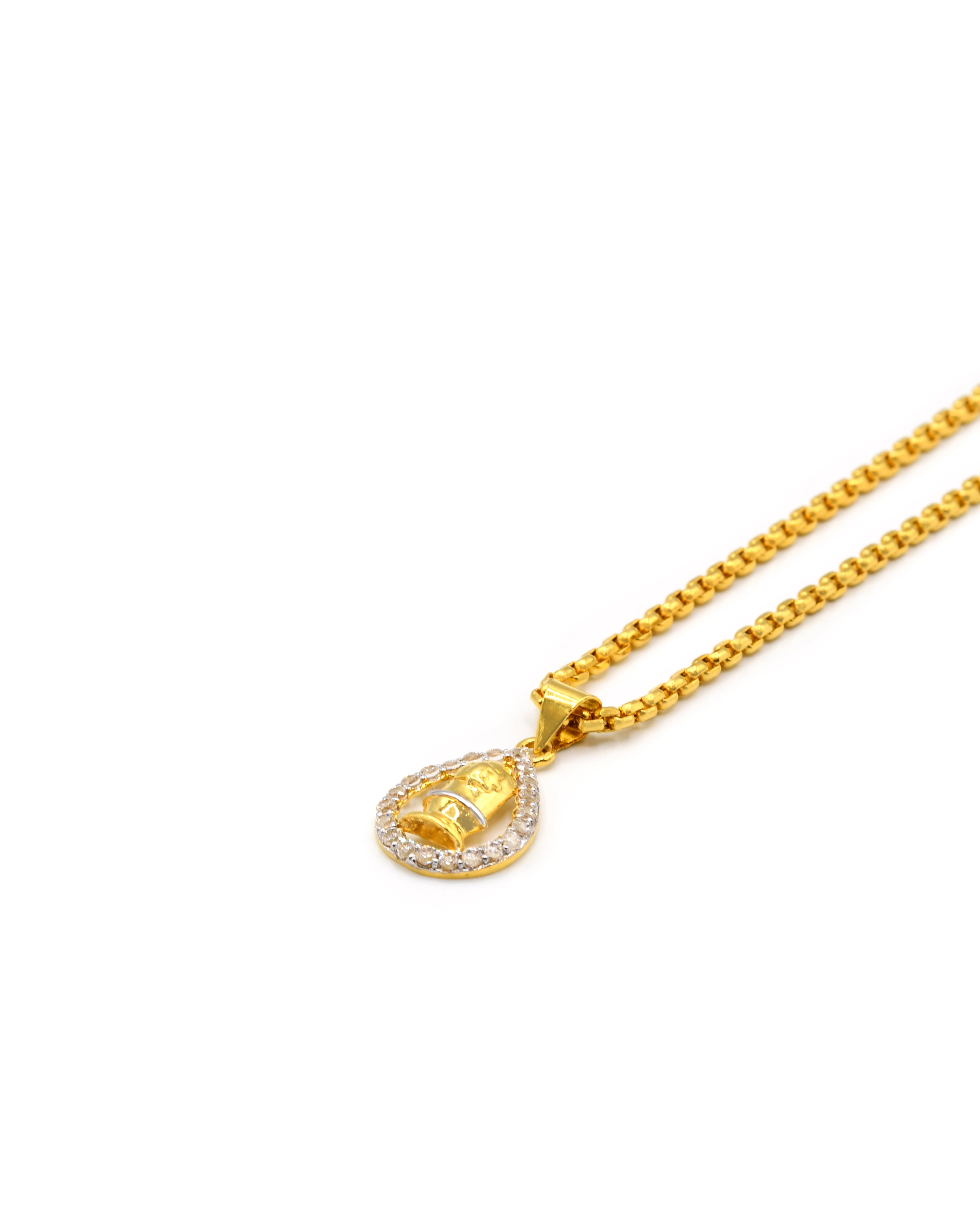 18ct Gold CZ Pendant - Roop Darshan