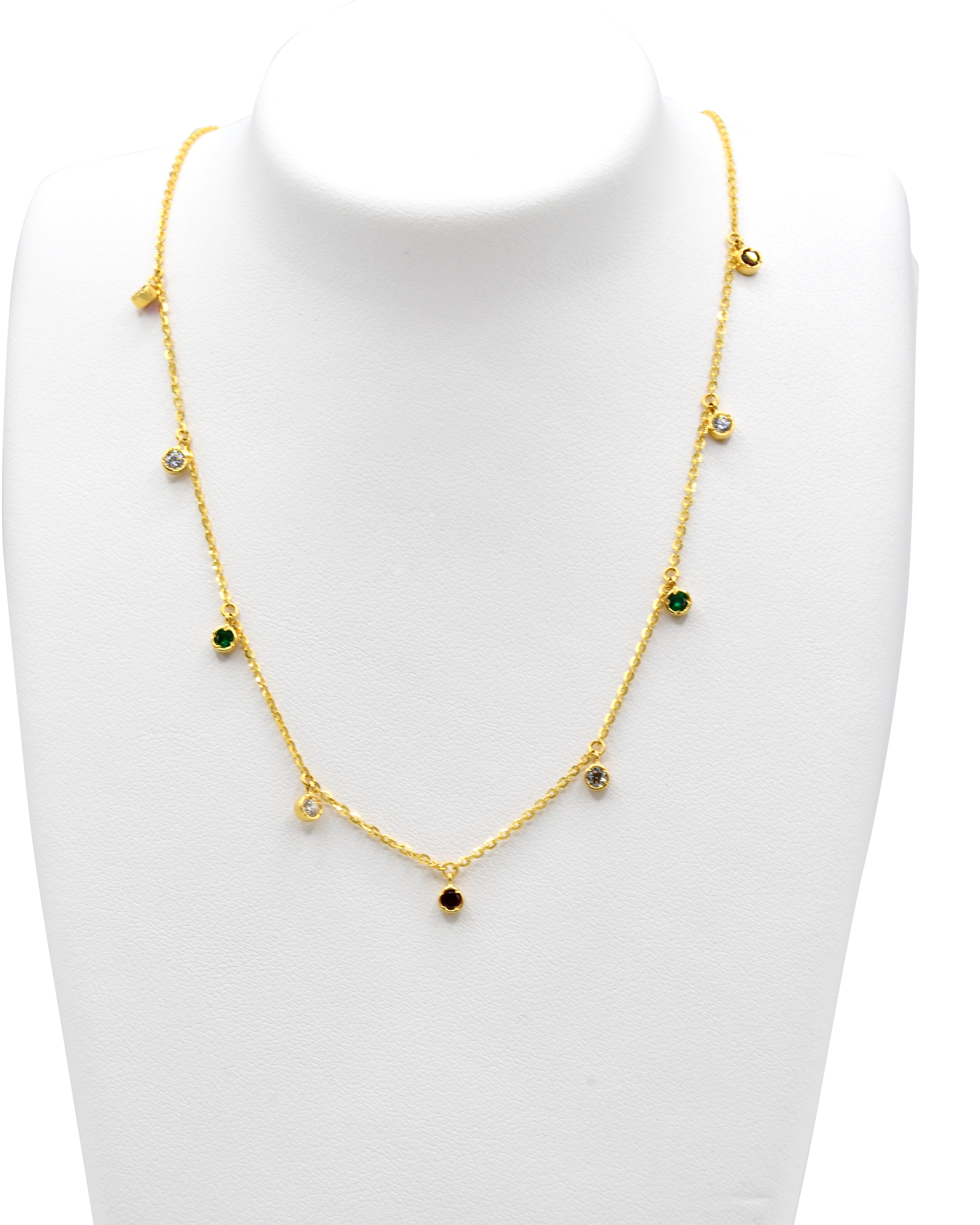 22ct Gold CZ Necklace Set 9.49 GMS - Roop Darshan