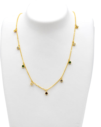 22ct Gold CZ Necklace Set 9.49 GMS - Roop Darshan