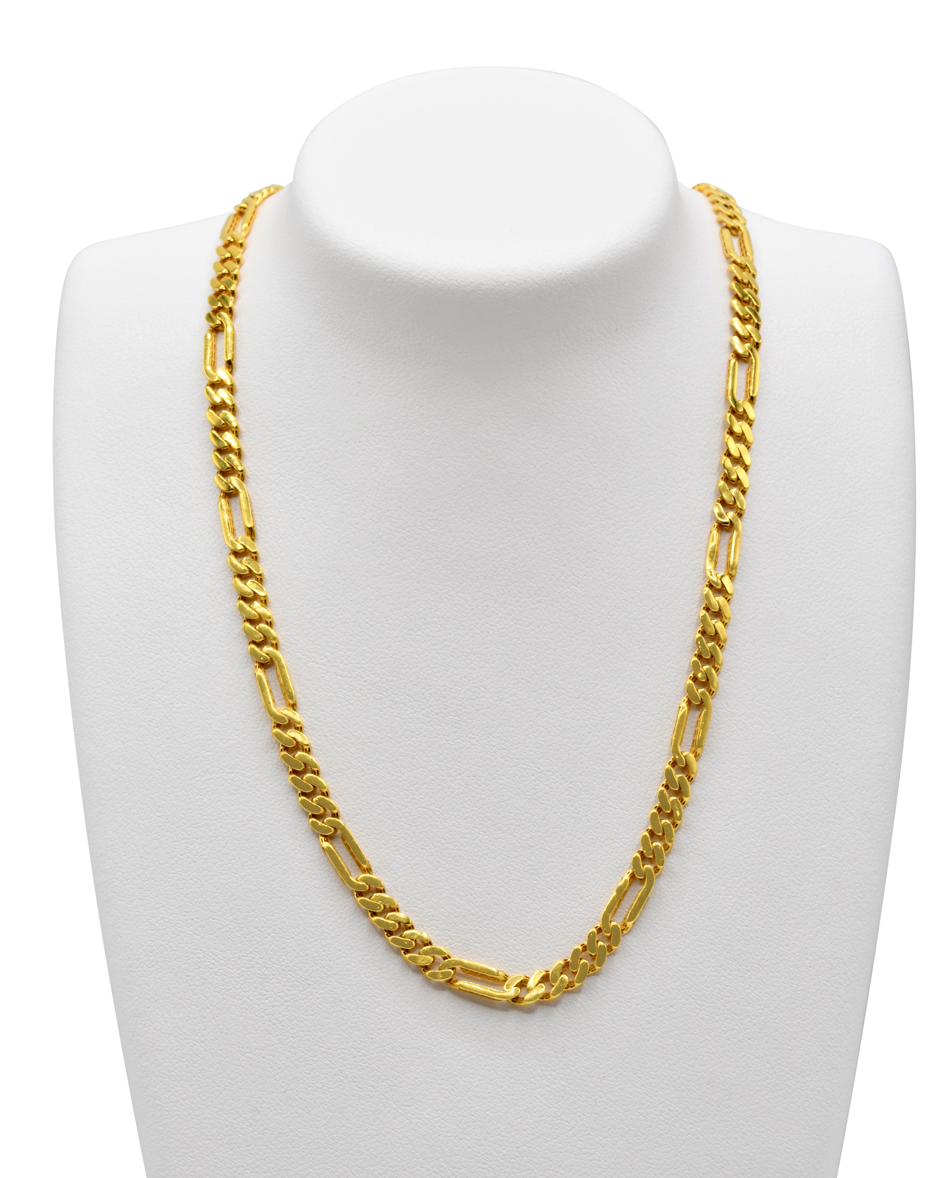 22ct Gold Figaro Monaco Chain – Roop Darshan