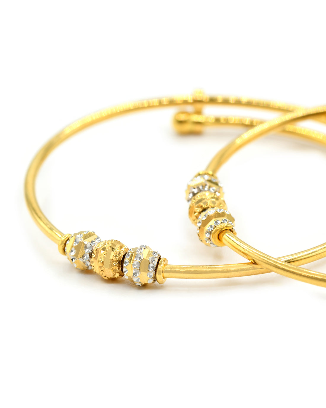22ct Gold Ball 2 Piece Adjustable Baby Bangle 5.74 GMS - Roop Darshan