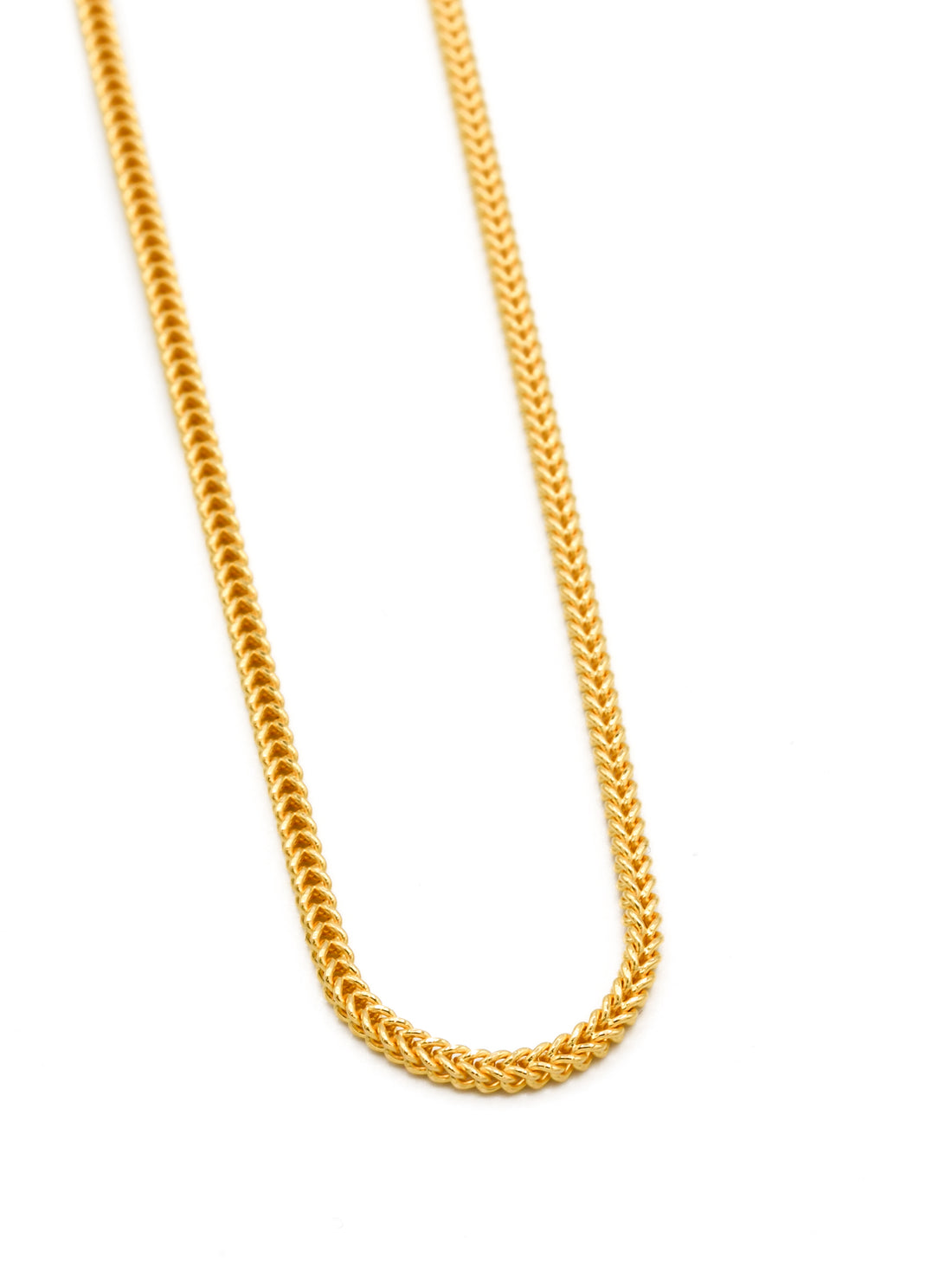 22ct Gold Hollow Fox Tail Chain - 45 CM - Roop Darshan