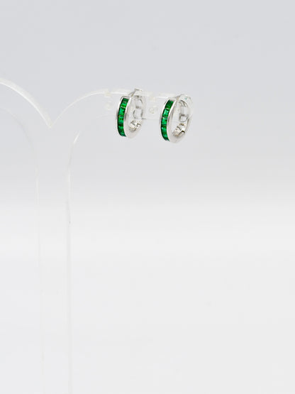 Sterling Silver Green CZ Bali