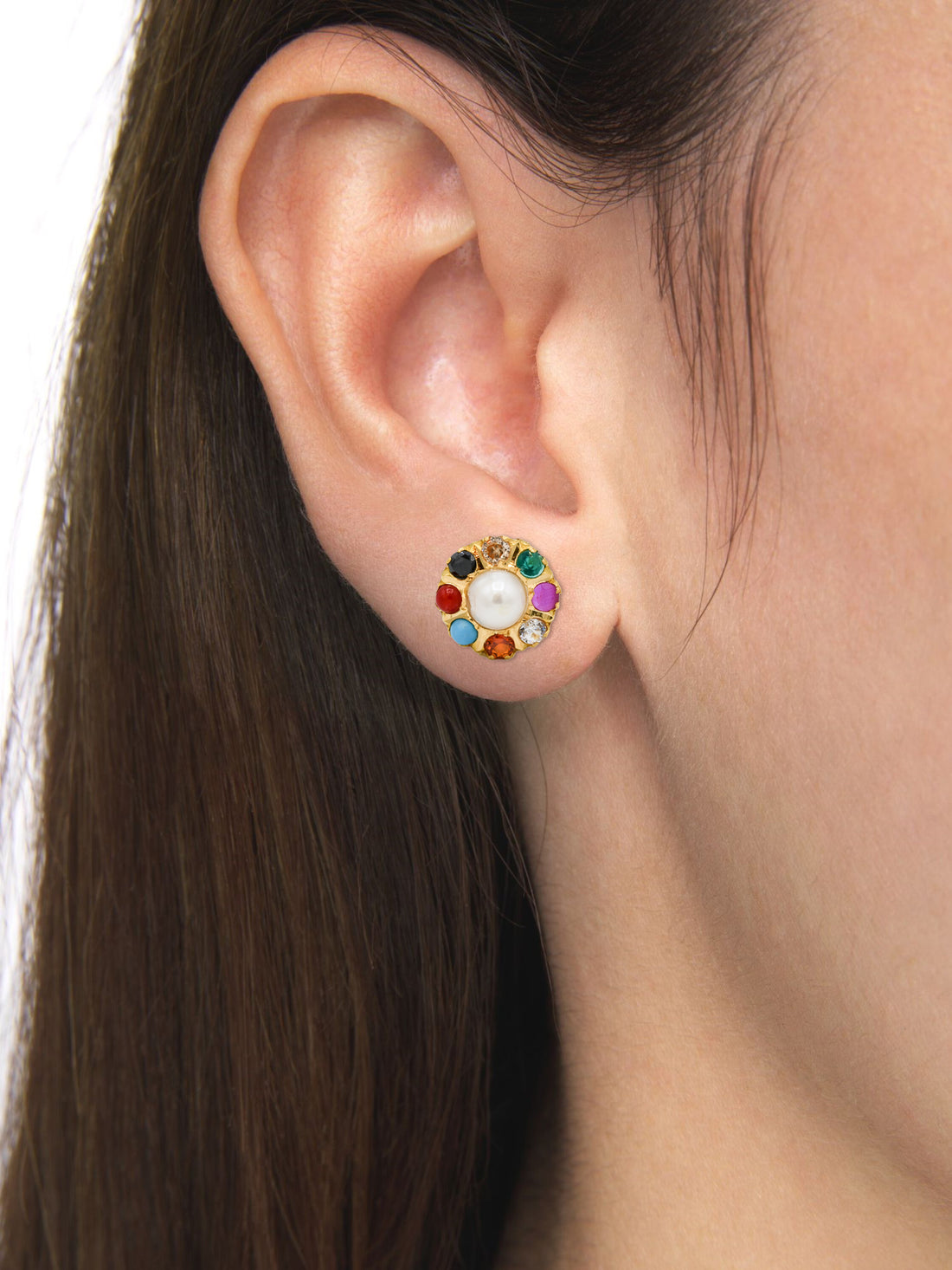22ct Gold Navgrah Stud Earrings - Roop Darshan