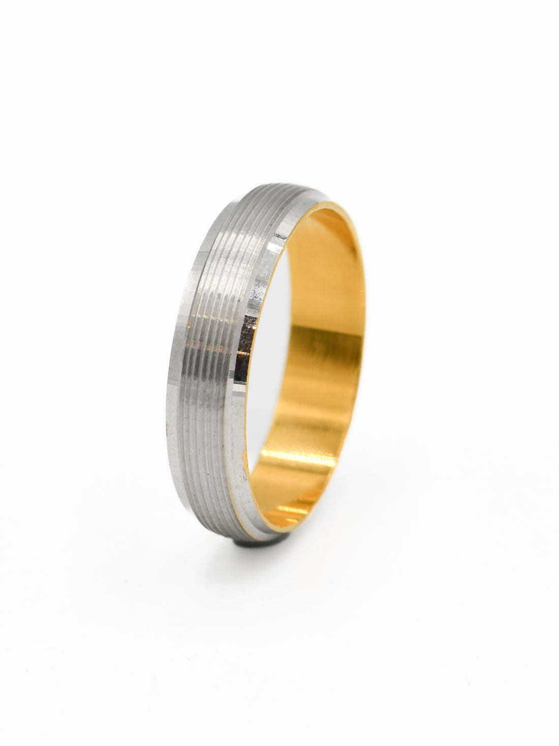 22ct Gold Two Tone Band Ring - Roop Darshan