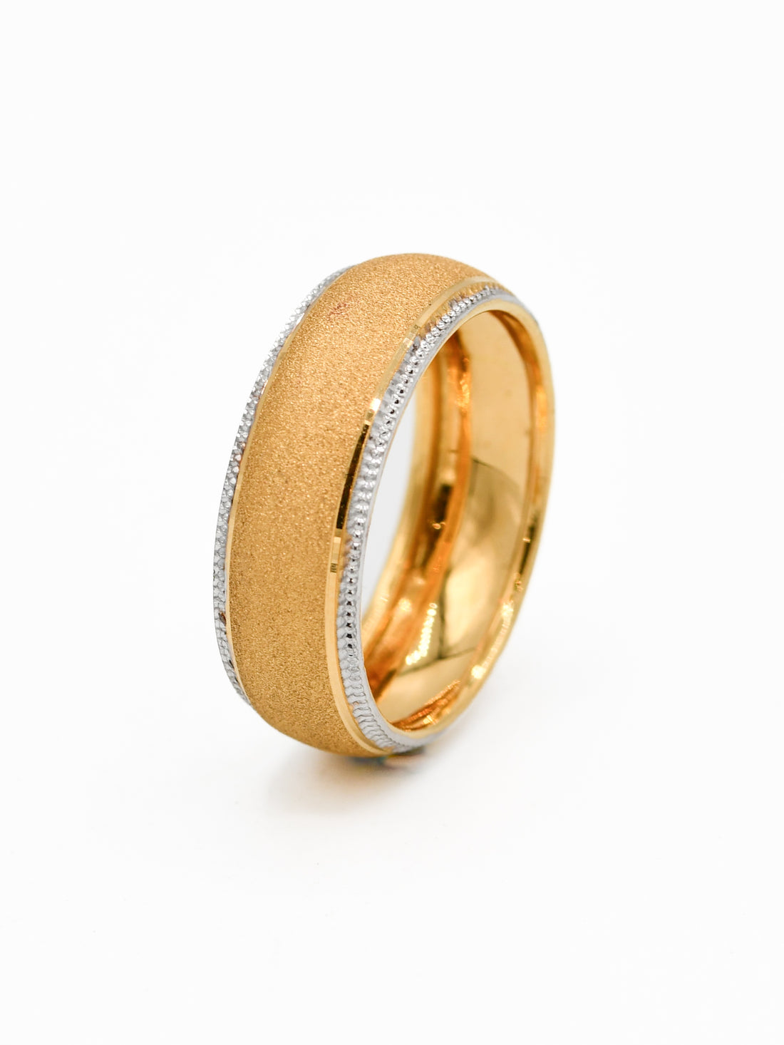 22ct Gold Two Tone Band Ring - Roop Darshan