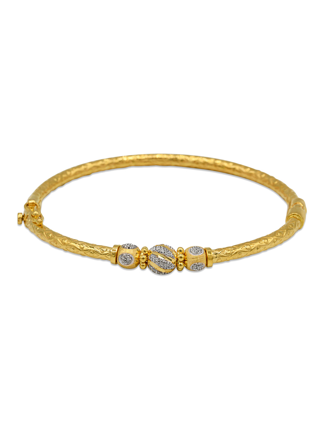 22ct Gold Two Tone Ball Bangle