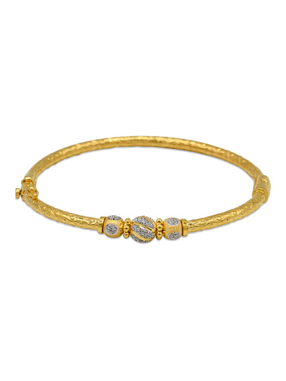 22ct Gold Two Tone Ball Bangle