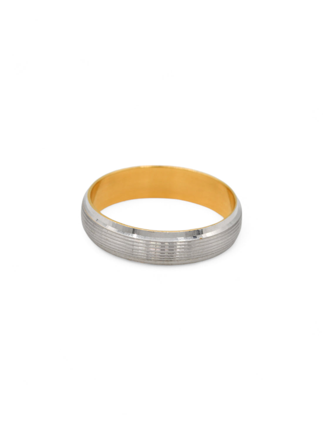 22ct Gold Two Tone Band Ring - Roop Darshan