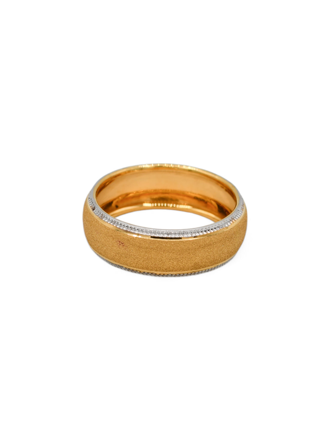 22ct Gold Two Tone Band Ring - Roop Darshan