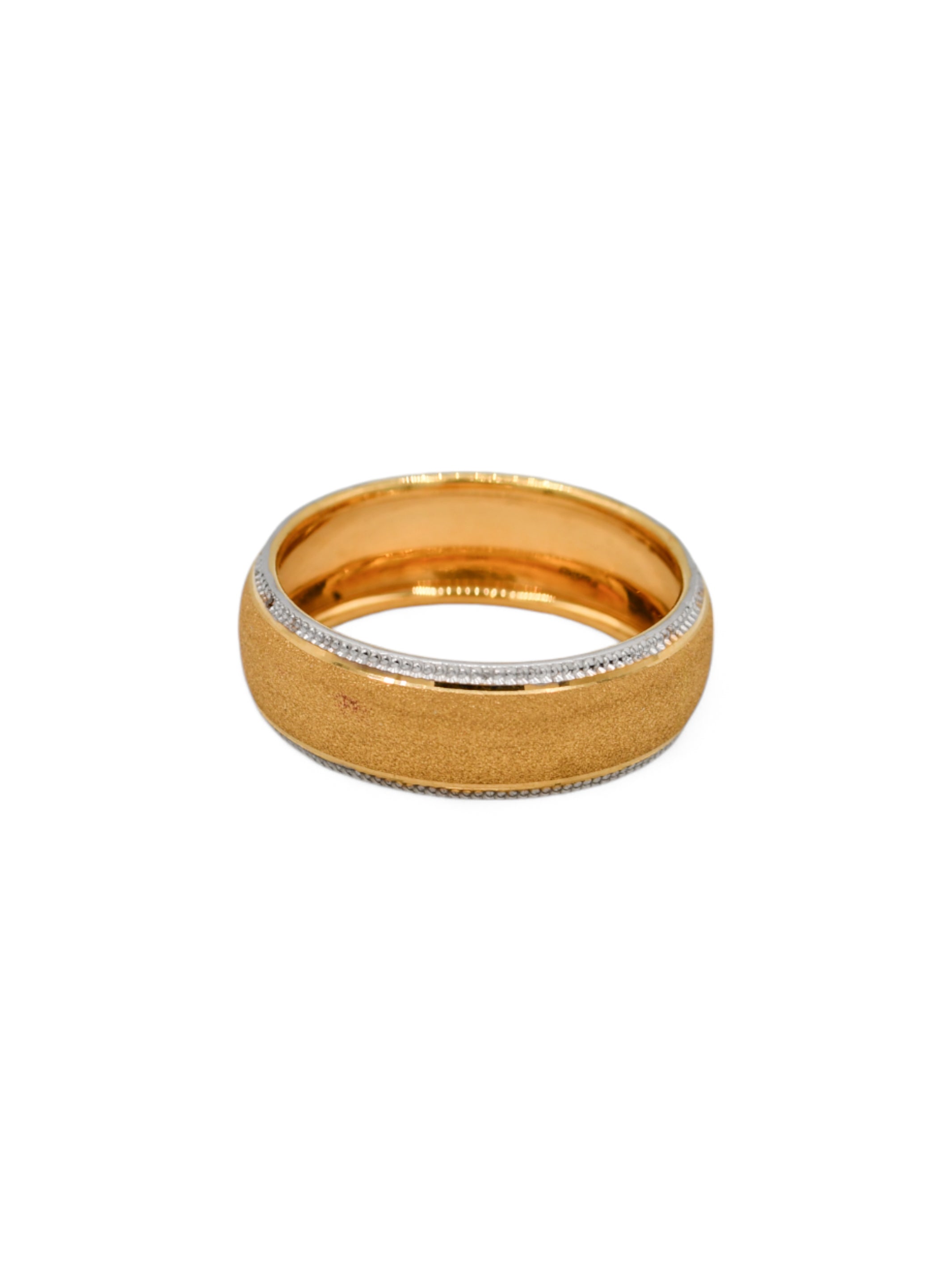 22ct Gold Two Tone Band Ring - Roop Darshan