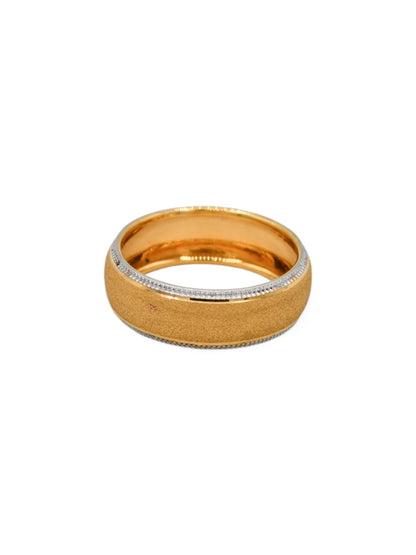 22ct Gold Two Tone Band Ring - Roop Darshan