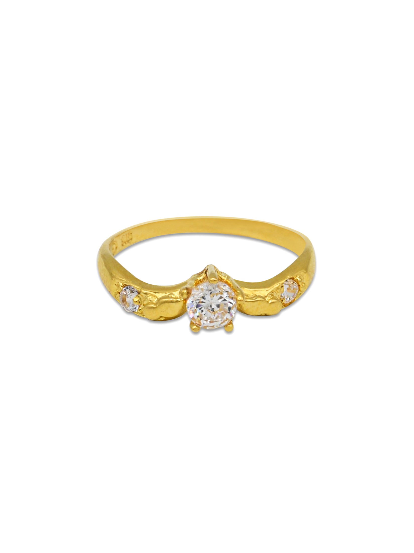 22ct Gold CZ Ladies Ring