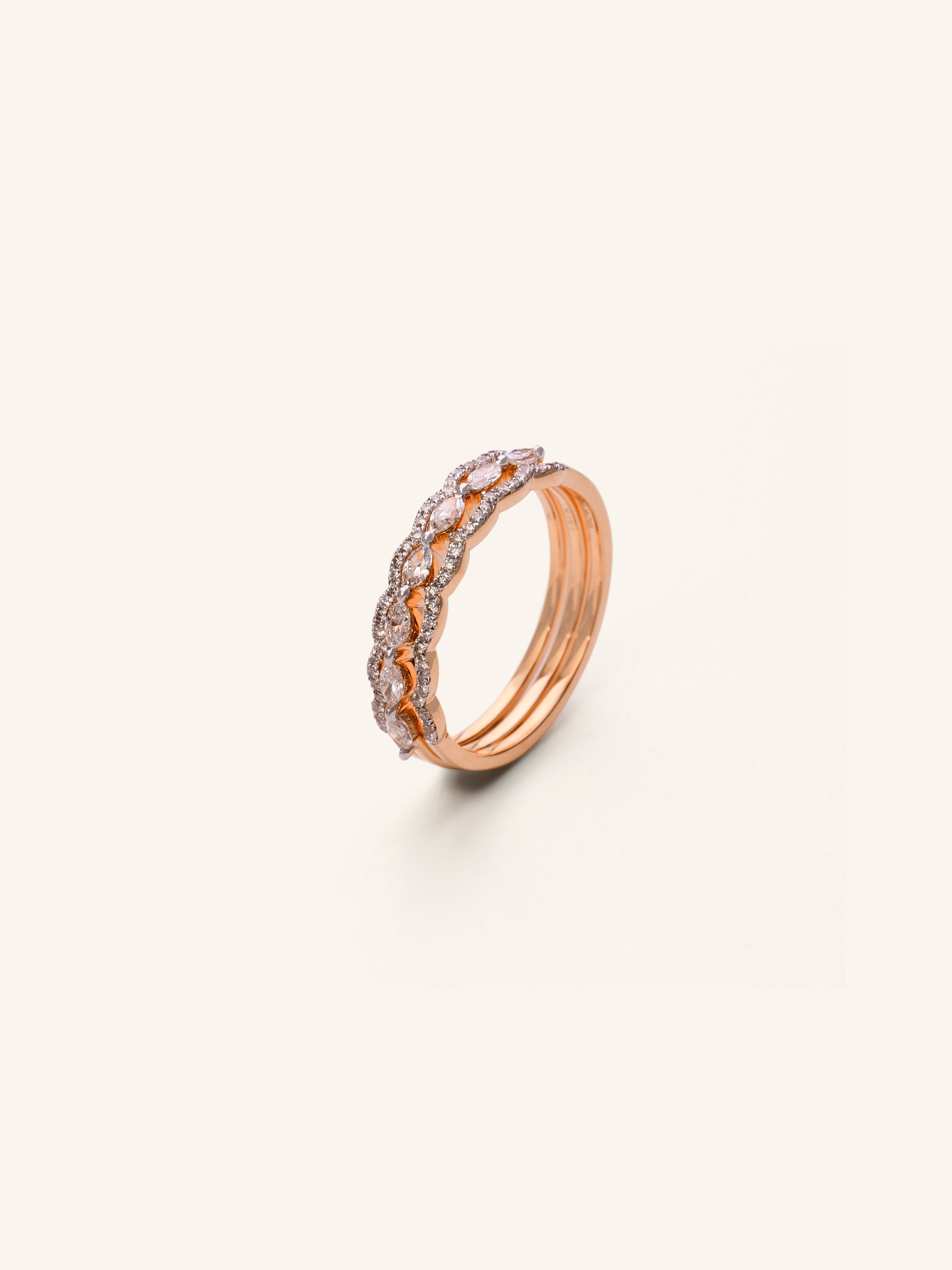 18ct Gold Diamond Stack Rings - Roop Darshan
