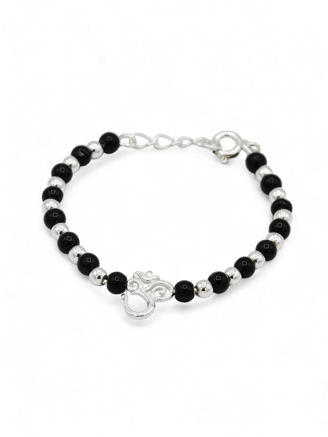 Sterling Silver Black Beads Baby Bracelet