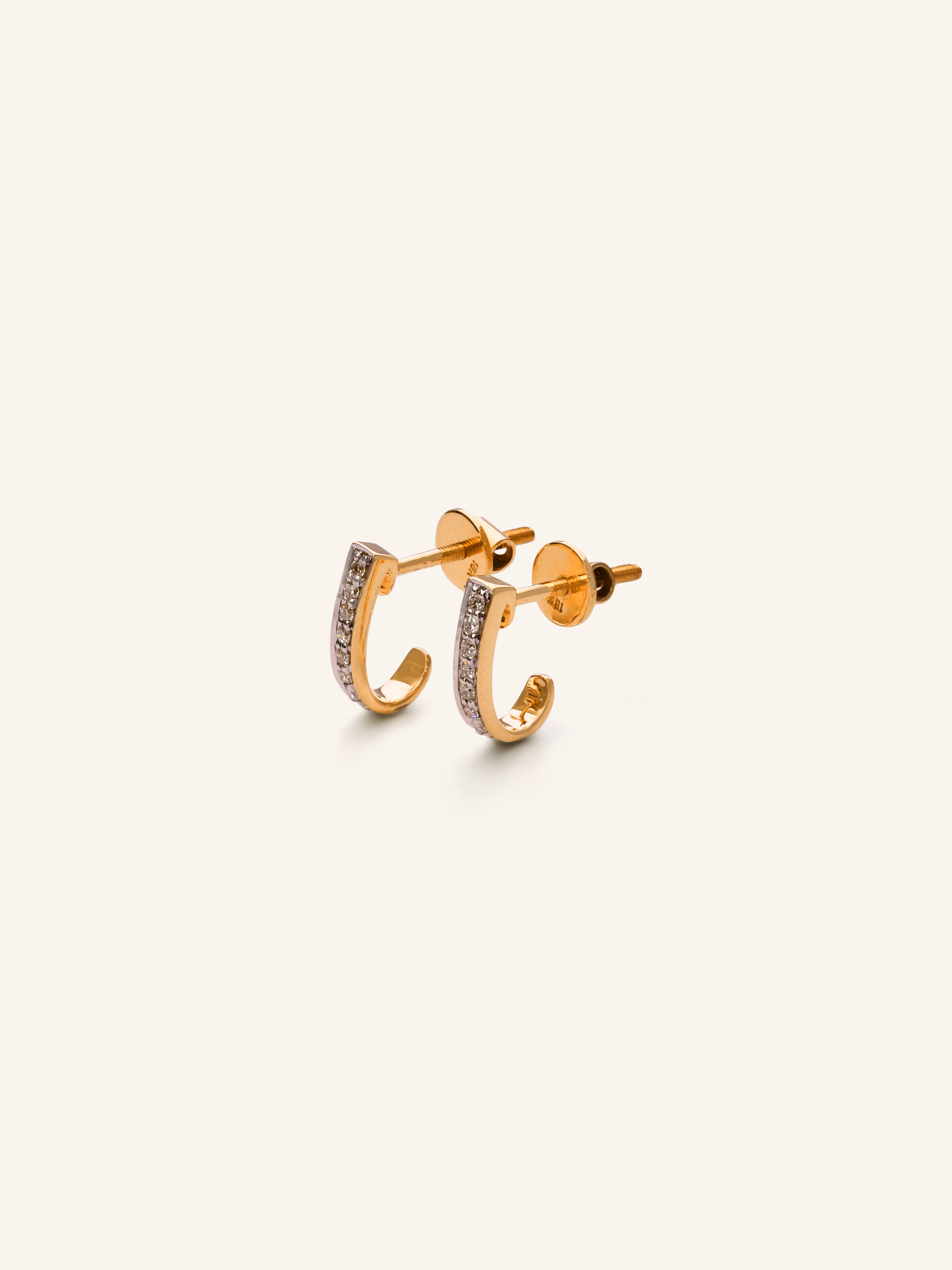 18ct Gold Diamond Stud Earrings - Roop Darshan