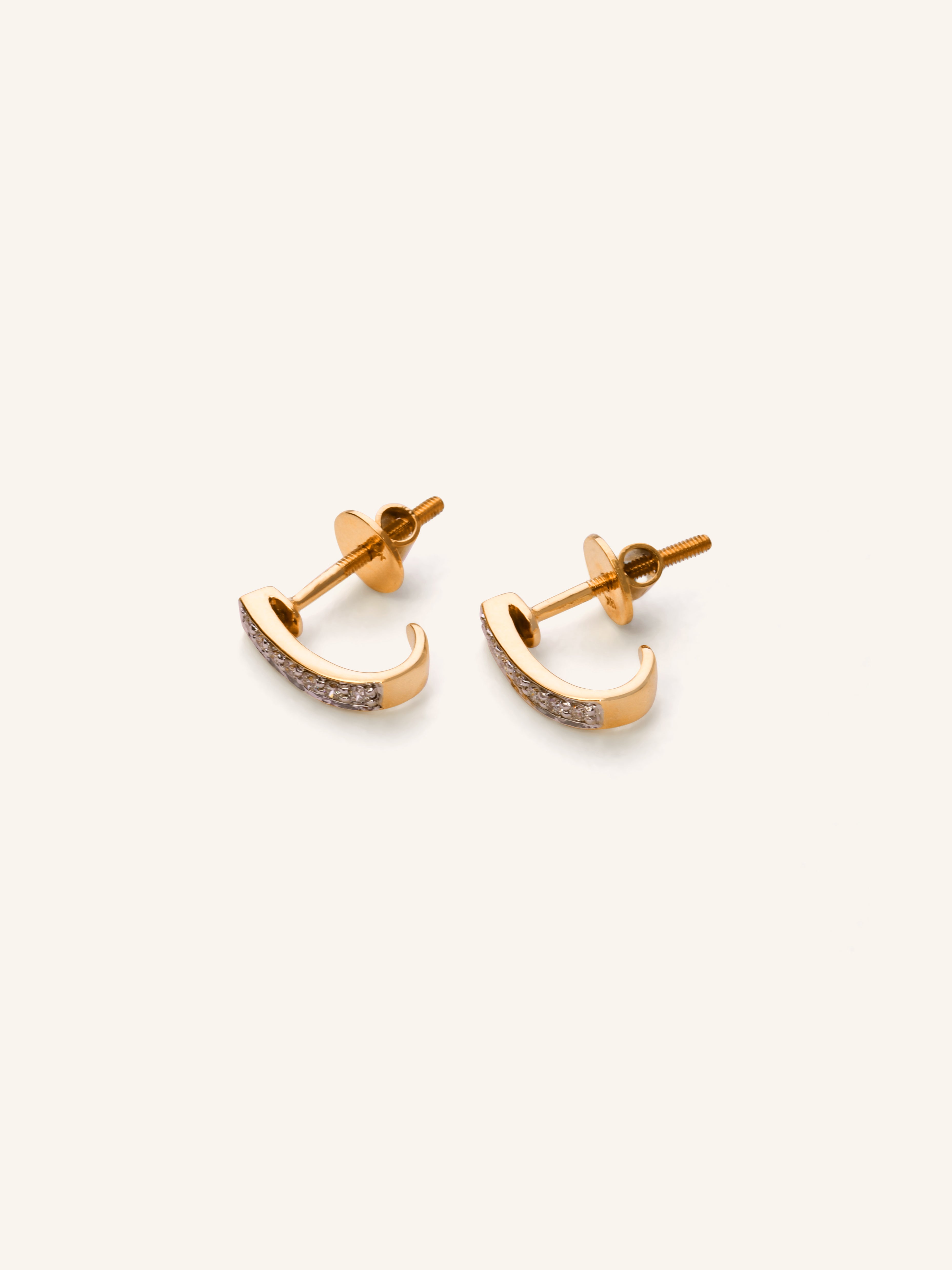 18ct Gold Diamond Stud Earrings - Roop Darshan