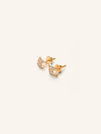18ct Gold Diamond Stud Earrings - Roop Darshan
