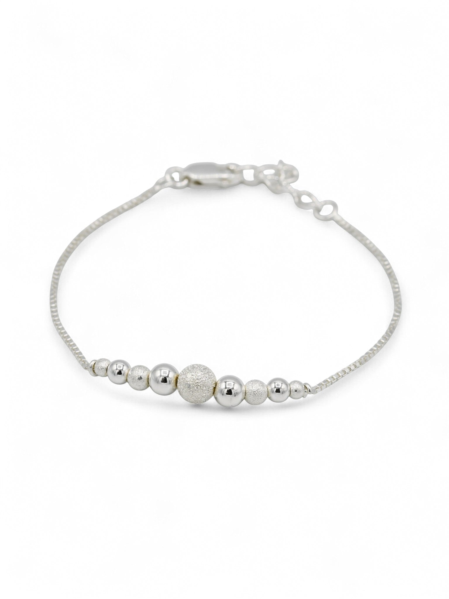 925 Sterling Silver Ball Ladies Bracelet - Roop Darshan