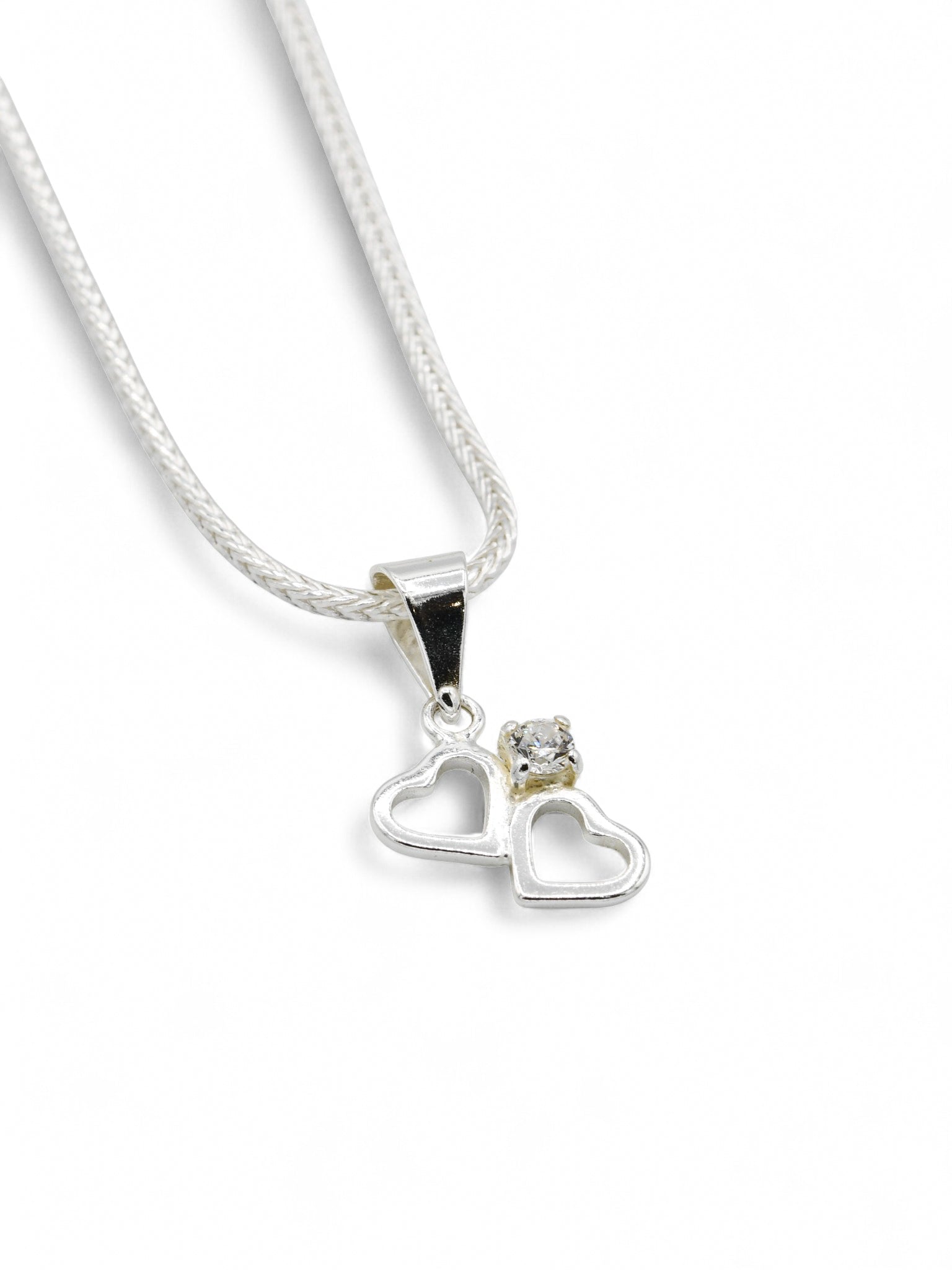 925 Sterling Silver CZ Heart Pendant - Roop Darshan