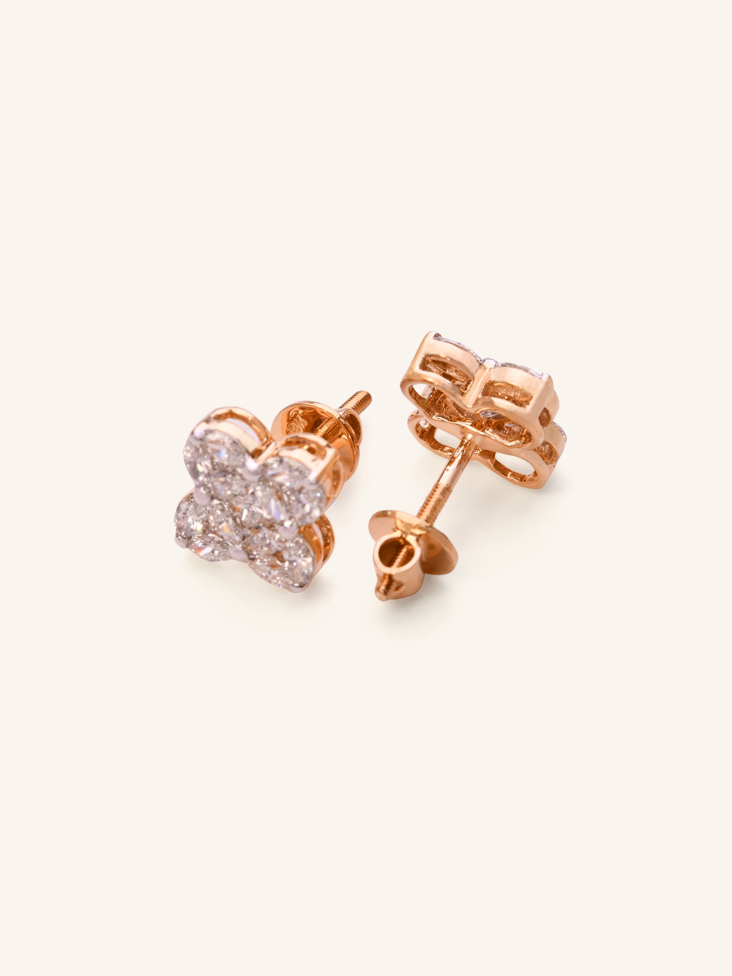 18ct Gold Dia Stud Earring NW 2.896 GMS 34 Dia 1.22ct - Roop Darshan