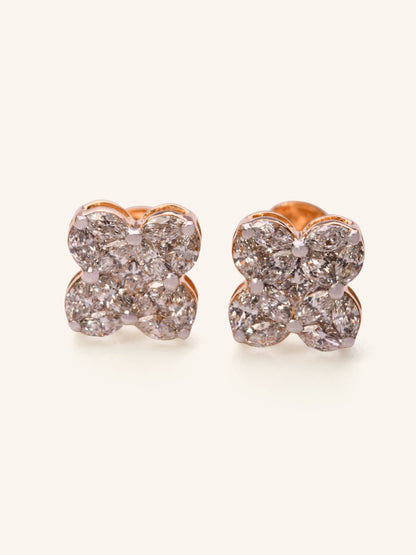 18ct Gold Dia Stud Earring NW 2.896 GMS 34 Dia 1.22ct - Roop Darshan