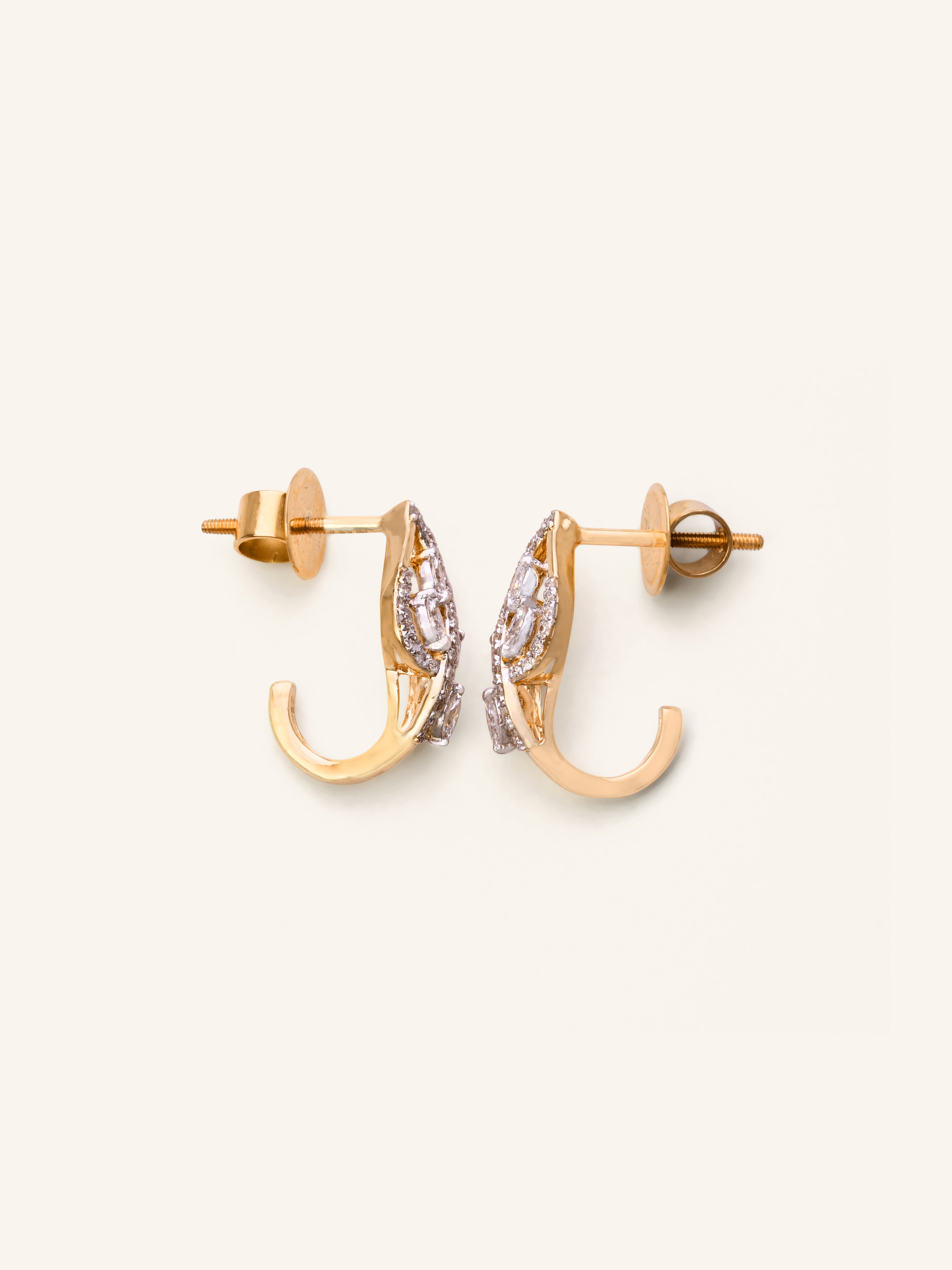 18ct Gold Diamond Stud Earring - Roop Darshan